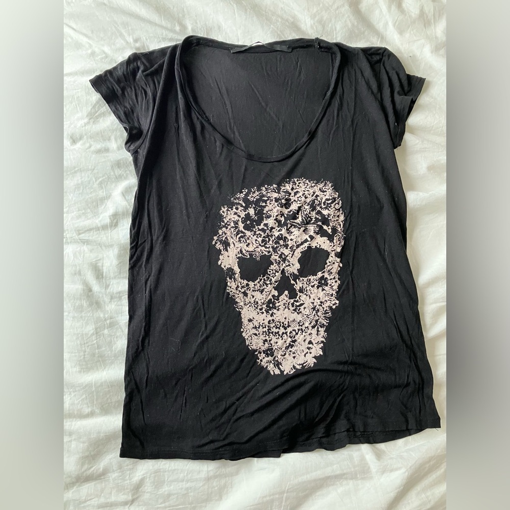 Just Female Black Skull Graphic T-Shirt